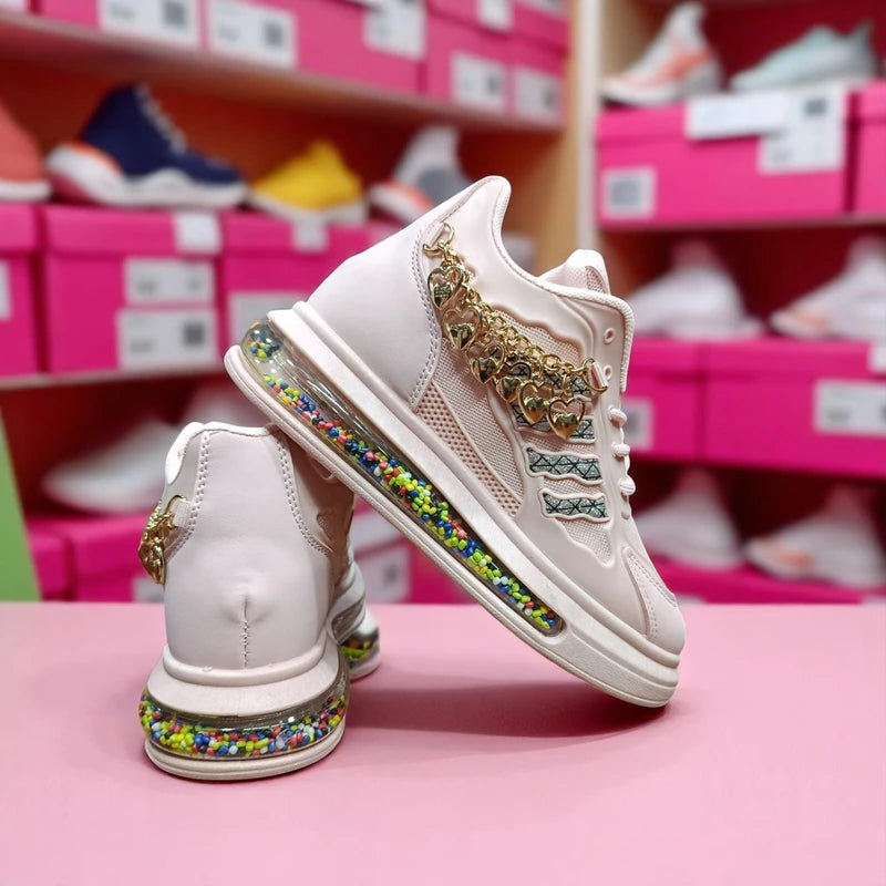 210 - Pink Sneakers with Star Pattern . হিজাব ,বোরকা, আর মডার্ন স্টাইলিশদের জন্য সেরা