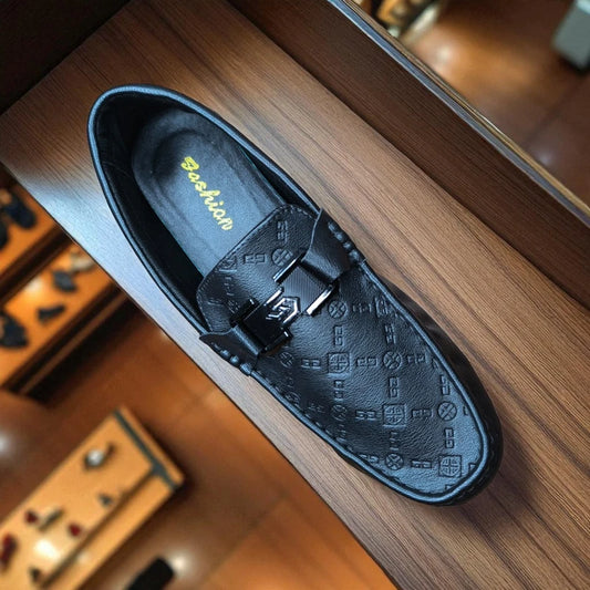 চায়না 117 Ornament Black Loafers – Premium Comfort Edition