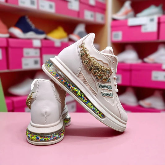 210 - Pink Sneakers with Star Pattern . হিজাব ,বোরকা, আর মডার্ন স্টাইলিশদের জন্য সেরা