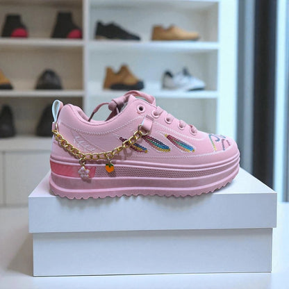 225-Pink Sneakers Stylish হাইট বাড়াবে ৩ ইঞ্চি,