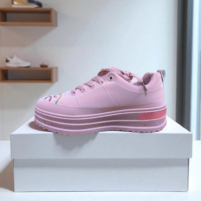 225-Pink Sneakers Stylish হাইট বাড়াবে ৩ ইঞ্চি,
